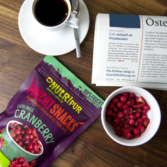 Gefriergetrocknete Früchte ohne Zusätze Cranberry natürlich Snack