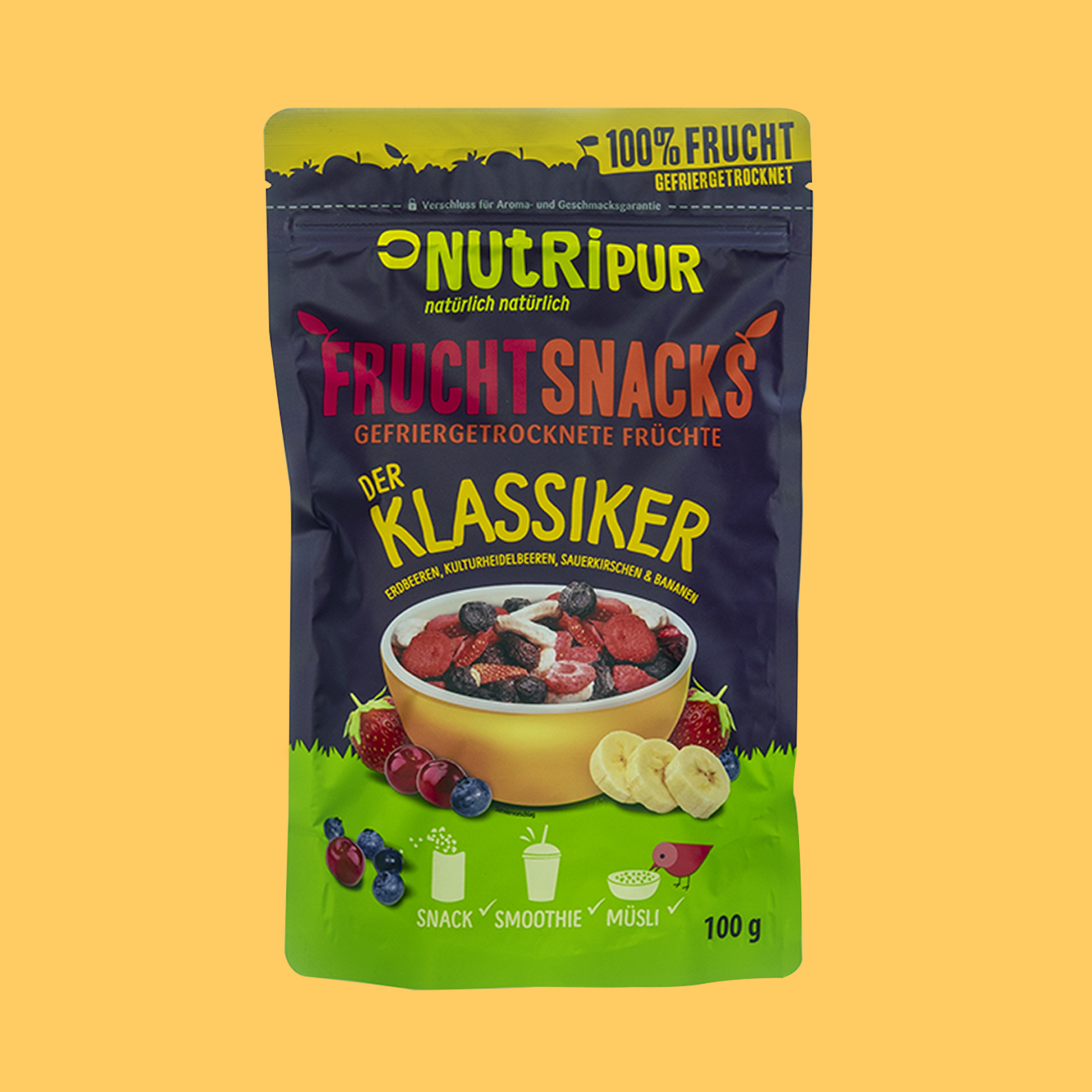 Freeze-dried fruits without additives strawberries blueberries sour cherries bananas Smoothie Bowl