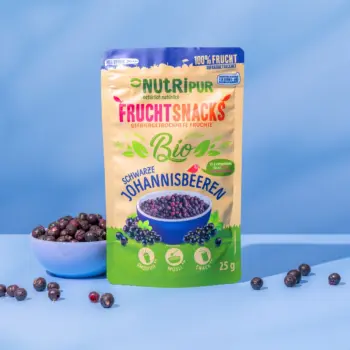 Produktbild der Bio gefriergetrockneten schwarzen Johannisbeeren von NutriPur