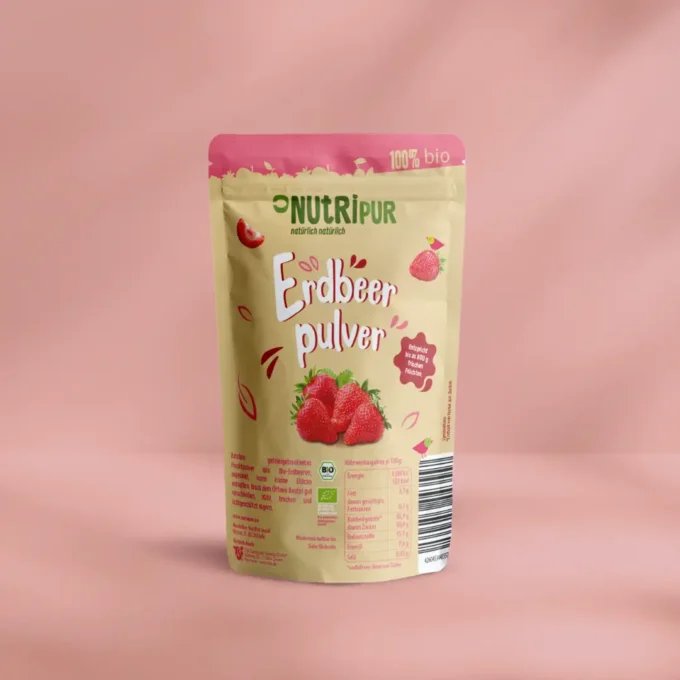Fruchtpulver Erdbeeren BIO, gefriergetrocknet