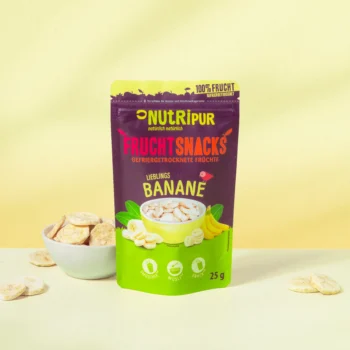 Hier ist ein Produktbild der gefriergetrockneten Bananen von Nutripur