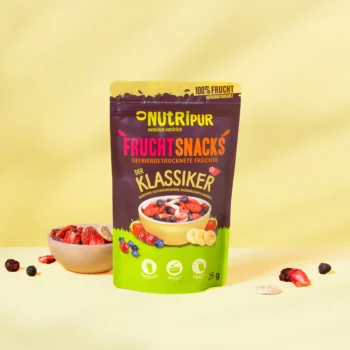 Hier ist ein Produktbild des gefriergetrockneten Fruchtmix Klassikers von Nutripur