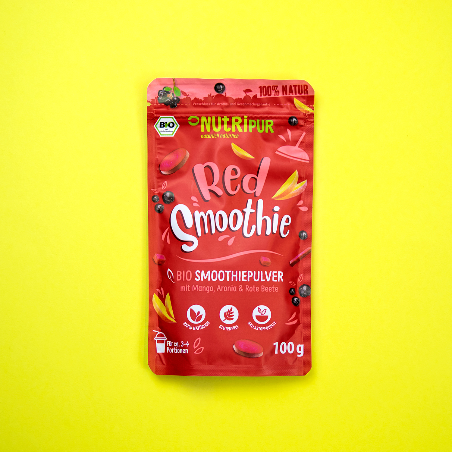 Red Smoothie Smoothiepulver Mango Aronia Rote Beete Super Food natürlich