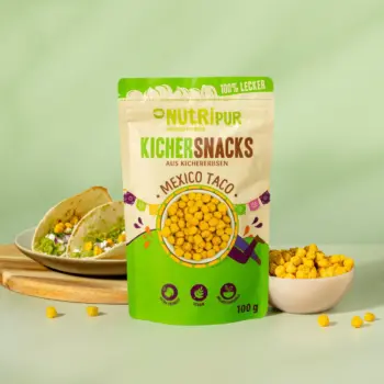 Bild zeigt Verpackung der Kichererbsen Mexiko Snacks und Tacos