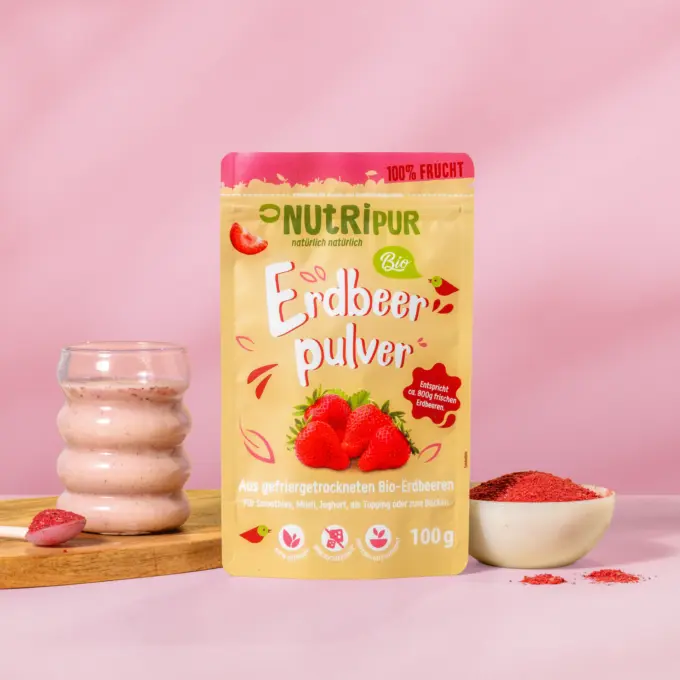 Fruchtpulver Erdbeeren BIO, gefriergetrocknet – Bild 2