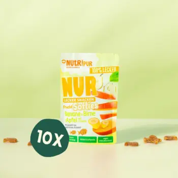 Produktbild des Angebots 10 x 35 Gramm NUR Frucht Softies Banane, Birne & Apfel mit Crispies