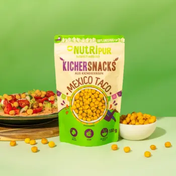 Bild zeigt Verpackung der Kichererbsen Mexiko Snacks und Wrap