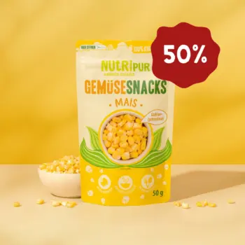 Produktbild von gefriergetrocknetem Mais von NutriPur. jetzt 50 Prozent Rabatt
