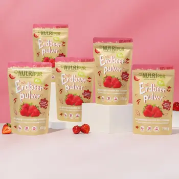 5 x 100g Fruchtpulver Erdbeeren BIO, gefriergetrocknet