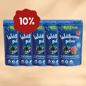 Verpackung des gefriergetrockneten Waldbeeren-Mix von NutriPur
