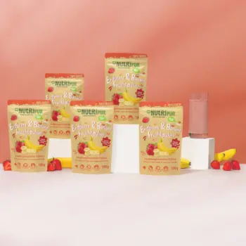 5 x 100g Fruchtpulver Erdbeeren und Banane BIO, gefriergetrocknet