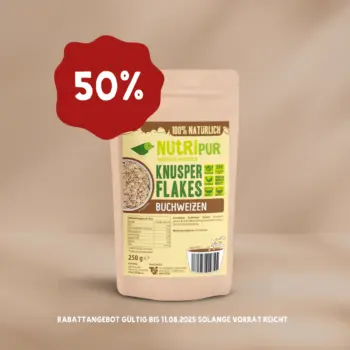 1. Produktbild Buchweizen Knusperflocken mit 50% Rabatt gültig bis 11. August 2025 solange Vorrat reicht.
