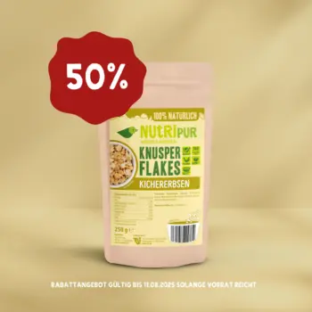 Produktbild Kichererbsen Knusperflocken mit 50% Rabatt gültig bis 11. August 2025 solange Vorrat reicht.