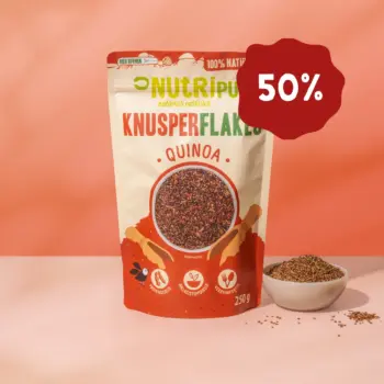 Hier ist ein Produktbild der Quinoa-Knusperflakes von Nutripur. Jetzt 50% Rabatt.