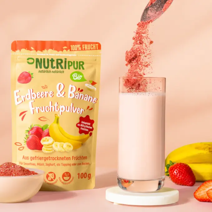 Fruchtpulver Erdbeeren & Bananen, gefriergetrocknet – Bild 2