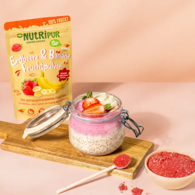 Fruchtpulver Erdbeeren & Bananen, gefriergetrocknet – Bild 3