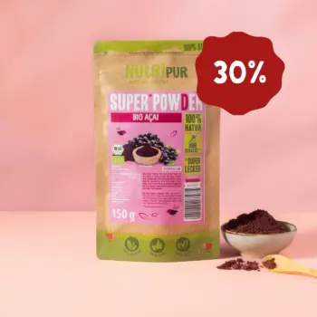 Produktbild vom SuperPowder Bio-Acai von NutriPur. Jetzt mit 30% Rabatt
