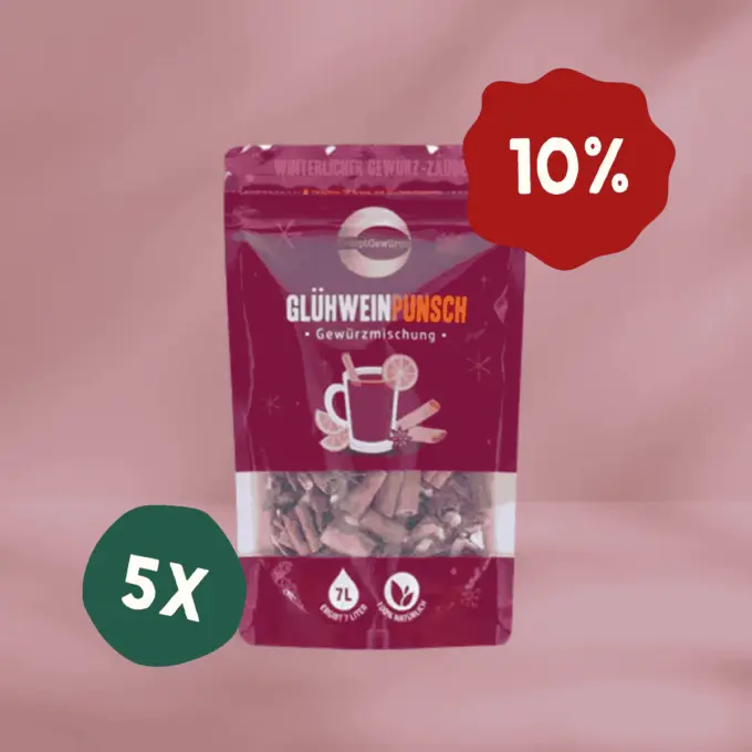 Hier ist ein Produktbild des Angebots 5 x 100 Gramm Glühwein-Punsch-Gewürz