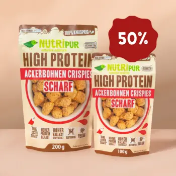 Hier ist ein Bild der von NutriPur zum Kauf angebotenen Varianten der Ackerbohnen scharf 50 prozent rabatt