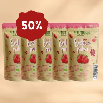 ANGEBOT! 5 x 100g Fruchtpulver Erdbeeren BIO, gefriergetrocknet