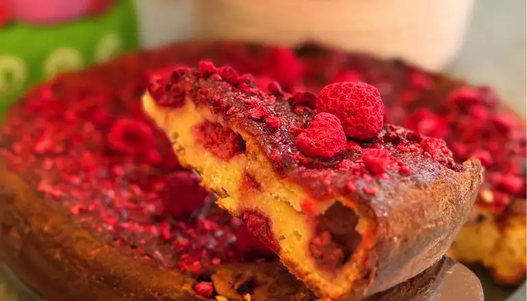 Rührkuchen mit Himbeeren