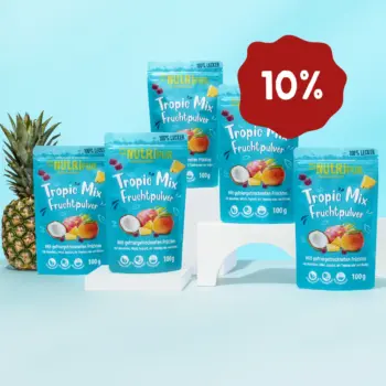 Hier ist ein Produktbild des Angebots 5 x 100 Gramm gefriergetrocknetes Fruchtpulver Tropic-Mix