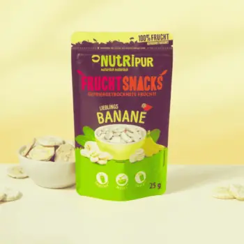Hier ist ein Produktbild der gefriergetrockneten Bananen von Nutripur