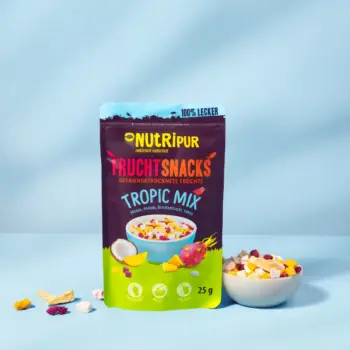 Hier ist ein Produktbild der gefriergetrockneten Fruchtmischung "Tropic Mix" von Nutripur