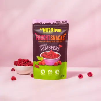 Hier ist ein Bild der von NutriPur zum Kauf angebotenen Varianten der gefriergetrockneten Himbeeren.
