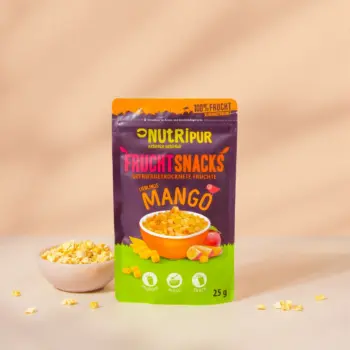 Hier ist ein Produktbild der gefriergetrockneten Mango von Nutripur