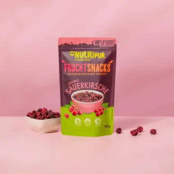 Hier ist ein Produktbild der gefriergetrockneten Sauerkirschen von Nutripur