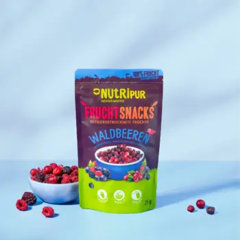 Hier ist ein Produktbild der gefriergetrockneten Waldbeeren von Nutripur