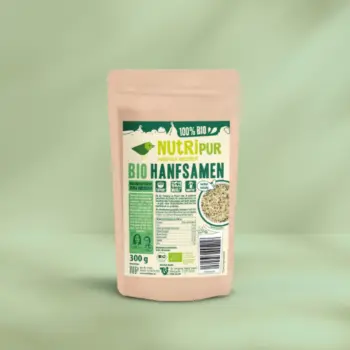 Hier ist ein Produktbild der Bio-Hanfsamen von NutriPur