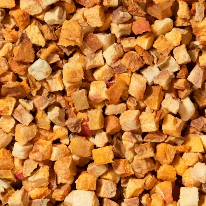 Ein Bild zeigt eine Makroaufnahme der gefriergetrockneten Bio-Aprikosen von NutriPur