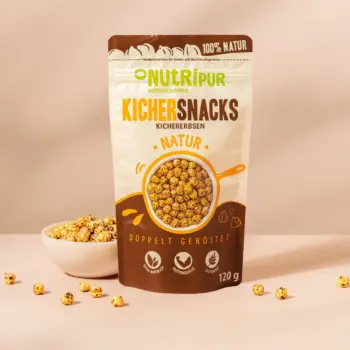 Produktbild der gerösteten Kichererbsen ohne Salz von NutriPur