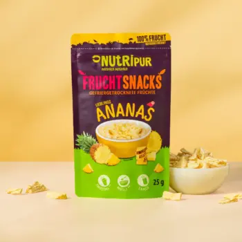 Hier ist ein Produktbild der gefriergetrockneten Ananas von NutriPur