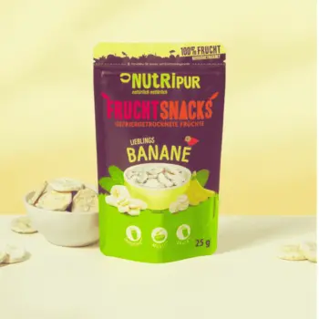 Hier ist ein Produktbild der gefriergetrockneten Bananen von NutriPur