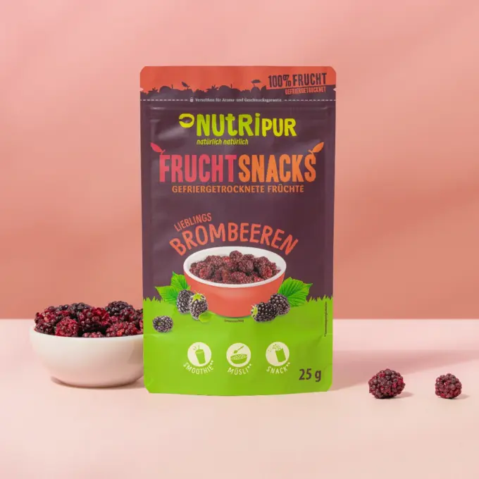 Hier ist ein Produktbild der gefriergetrockneten Brombeeren von NutriPur