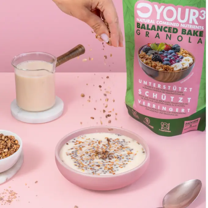 Bild zeigt Your 3 Granola als leckeres Frühstück