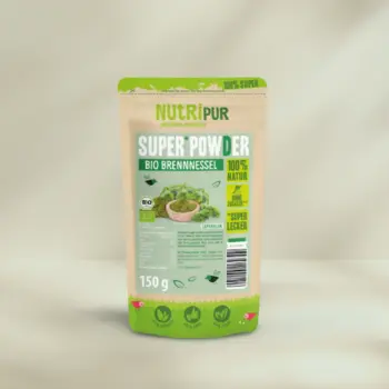 Hier ist ein Produktbild vom SuperPowder Bio Brennnessel-Pulver von NutriPur