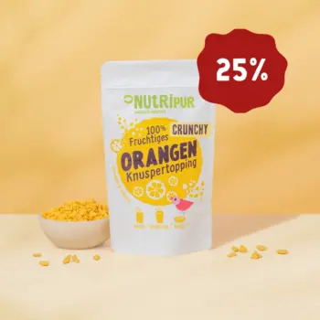 Hier ist ein Produktbild des Orangen Knuspertoppings von Nutripur