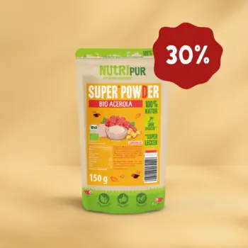 Hier ist ein Produktbild vom SuperSpice Bio-Acerola von NutriPur. Jetzt 30 Prozent Rabatt