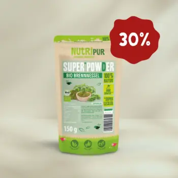 Hier ist ein Produktbild vom SuperPowder Bio Brennnessel-Pulver von NutriPur
